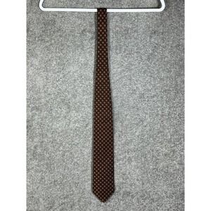 Brooks Brothers Makers‎ And Merchants SILK Tie Brown Orange Square Geometric